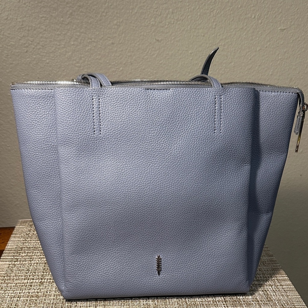 Thacker Anya Pebbled Leather Tote Bag Blue